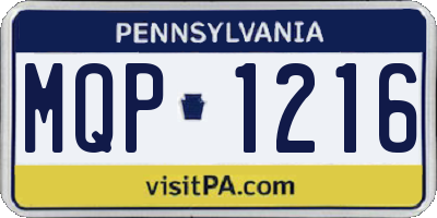 PA license plate MQP1216