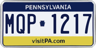 PA license plate MQP1217