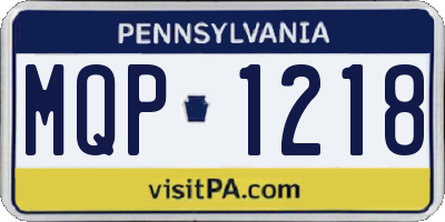PA license plate MQP1218