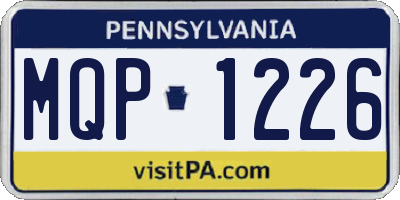 PA license plate MQP1226