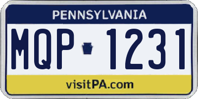PA license plate MQP1231