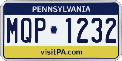 PA license plate MQP1232