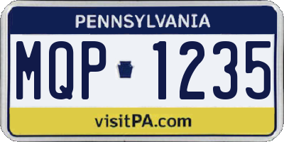 PA license plate MQP1235