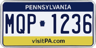 PA license plate MQP1236