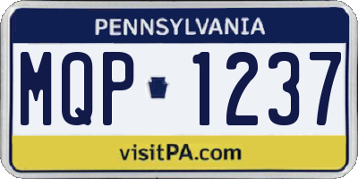 PA license plate MQP1237