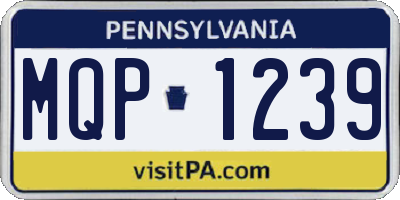 PA license plate MQP1239