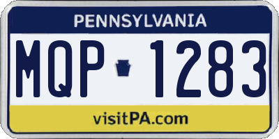 PA license plate MQP1283