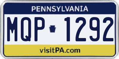 PA license plate MQP1292
