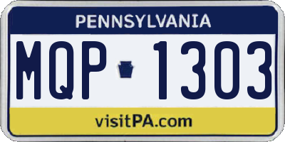 PA license plate MQP1303