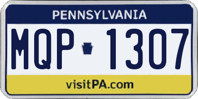 PA license plate MQP1307