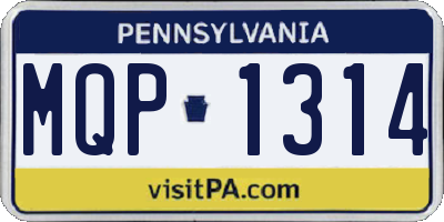 PA license plate MQP1314