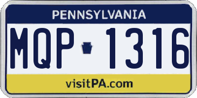 PA license plate MQP1316