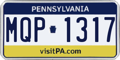 PA license plate MQP1317
