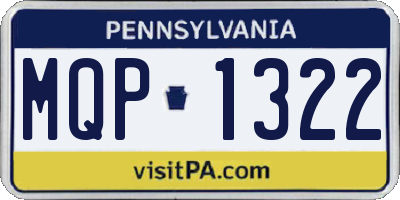 PA license plate MQP1322
