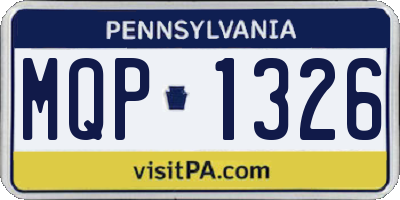 PA license plate MQP1326