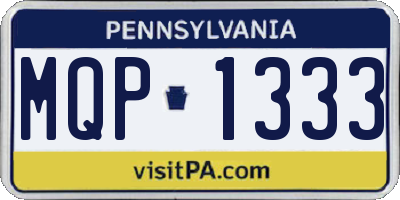 PA license plate MQP1333