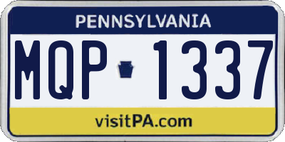 PA license plate MQP1337