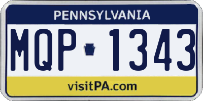PA license plate MQP1343