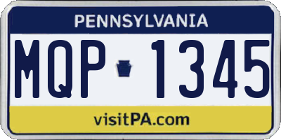 PA license plate MQP1345