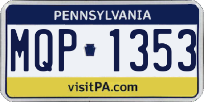 PA license plate MQP1353