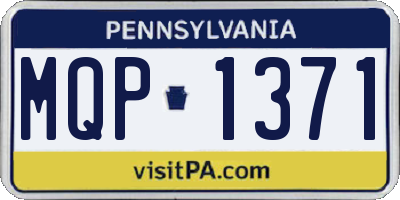 PA license plate MQP1371