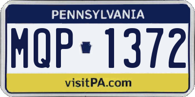 PA license plate MQP1372