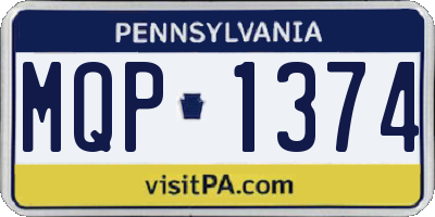 PA license plate MQP1374