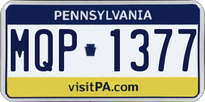 PA license plate MQP1377