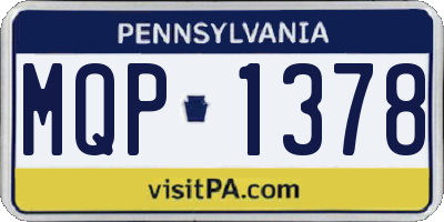 PA license plate MQP1378