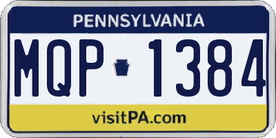 PA license plate MQP1384