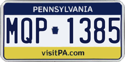 PA license plate MQP1385