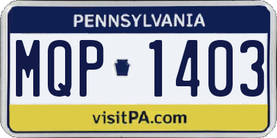 PA license plate MQP1403