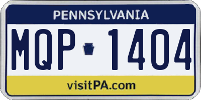 PA license plate MQP1404