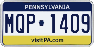 PA license plate MQP1409