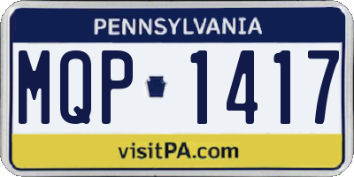 PA license plate MQP1417