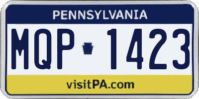 PA license plate MQP1423