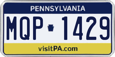 PA license plate MQP1429