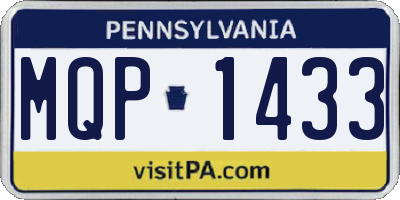 PA license plate MQP1433