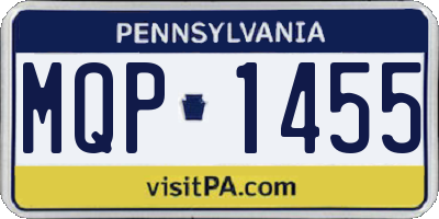 PA license plate MQP1455