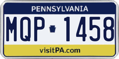 PA license plate MQP1458