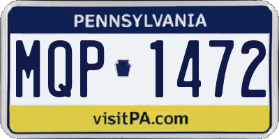 PA license plate MQP1472