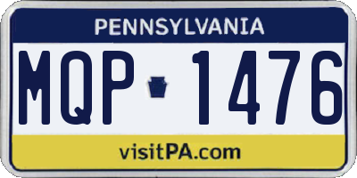 PA license plate MQP1476
