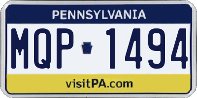 PA license plate MQP1494