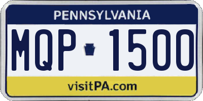 PA license plate MQP1500