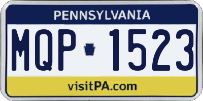 PA license plate MQP1523