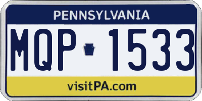 PA license plate MQP1533