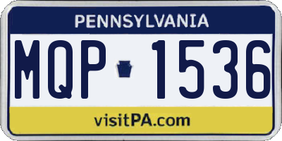 PA license plate MQP1536