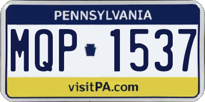 PA license plate MQP1537