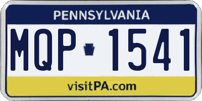 PA license plate MQP1541