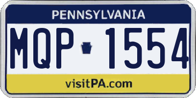 PA license plate MQP1554
